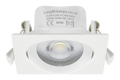 Daylight White 6.5w Adjustable LED Recessed Ceiling Downlights Square CLS8 - Energy Light Bulbs - Free delivery on all orders