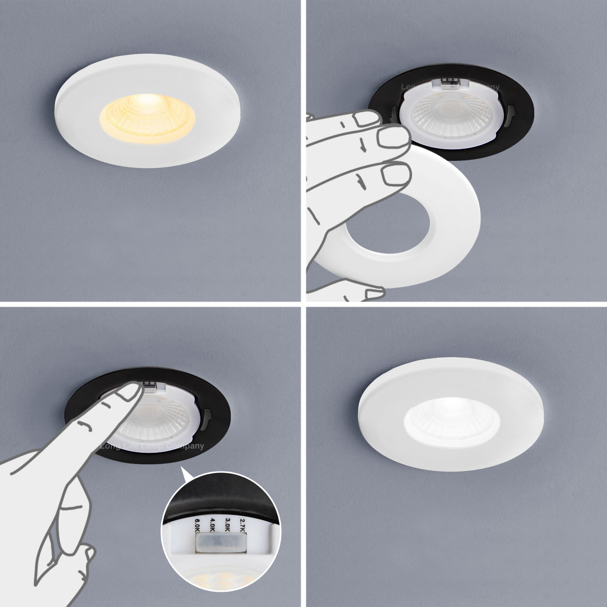 8W Fire Rated Downlights Dimmable White