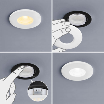 8W Fire Rated Downlights Dimmable White