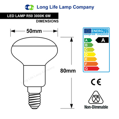 6w R50 LED Reflector Light Bulb Energy Saving Replacement For Halogen