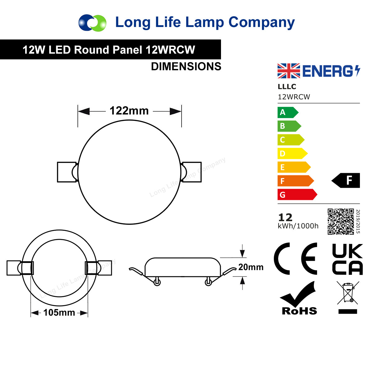 12W Round LED Panel Ceiling Light Spot Flush Mount - Free delivery on all orders