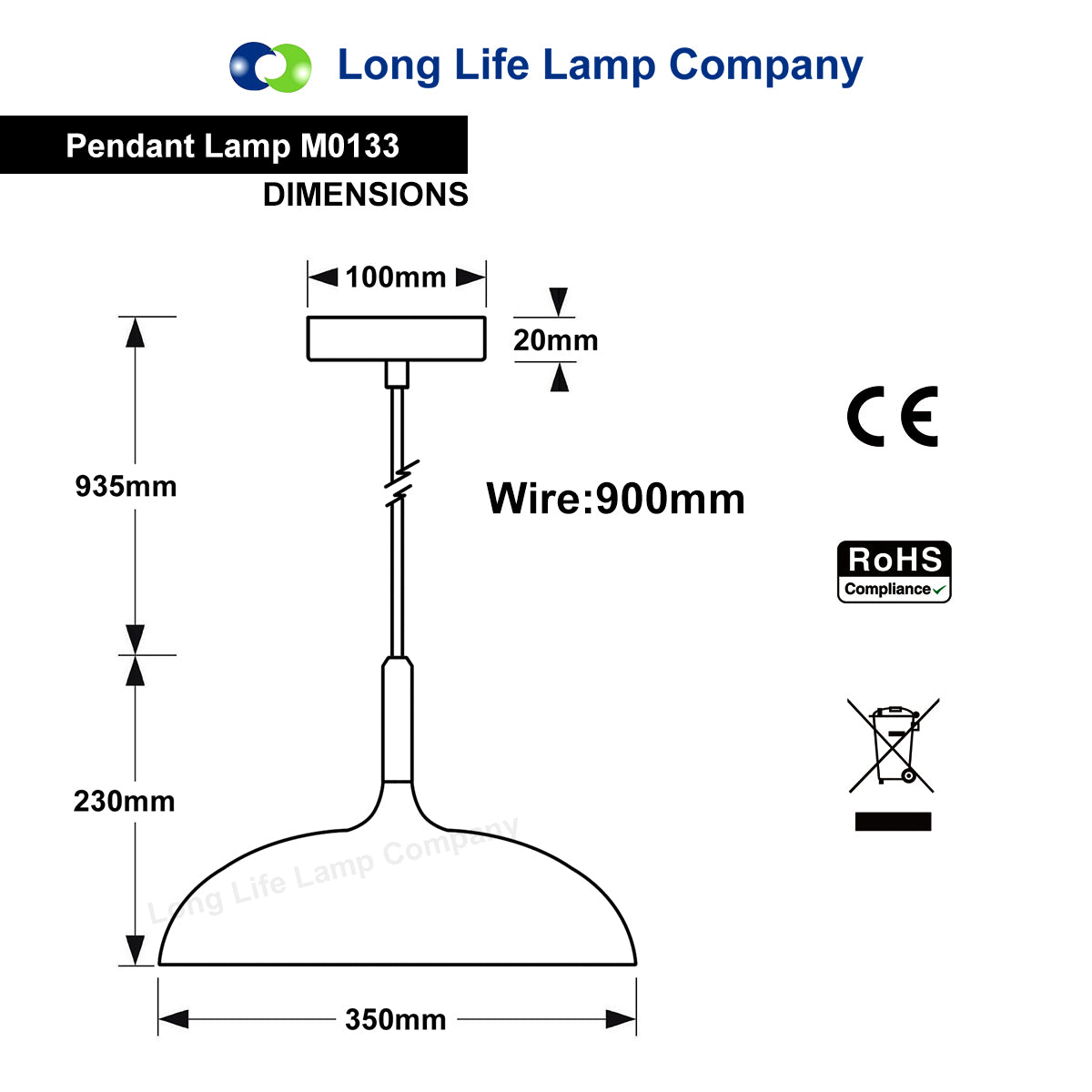 Modern Retro Pendant Ceiling Light Grey M0133