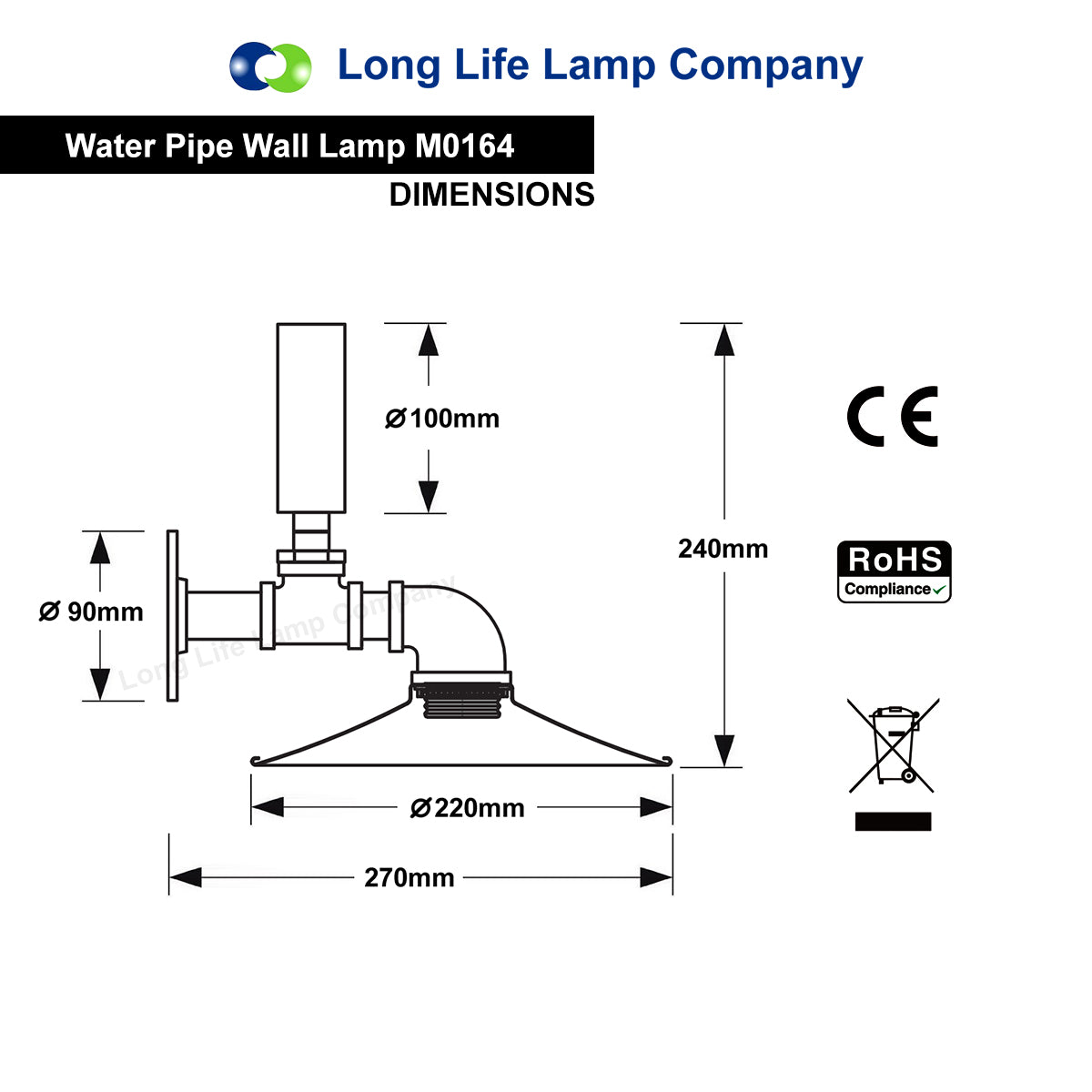 Industrial Water Pipe Wall Light with Pressure Gauge