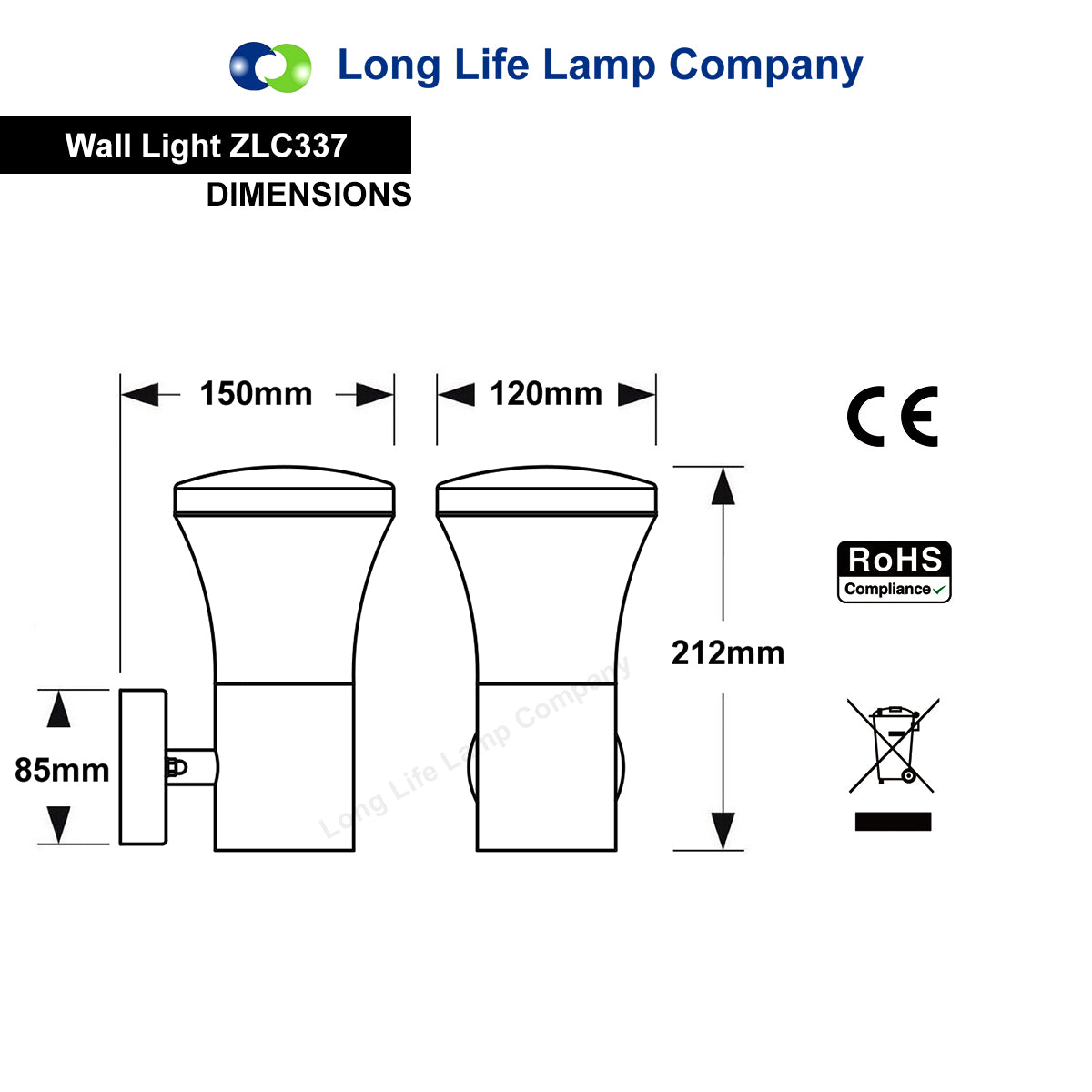 Modern LED Single Outdoor Wall Light Stainless Steel  with 5W LED Candle WW