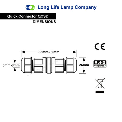 Waterproof IP68 Quick Connector 3 Terminal 3P L+N