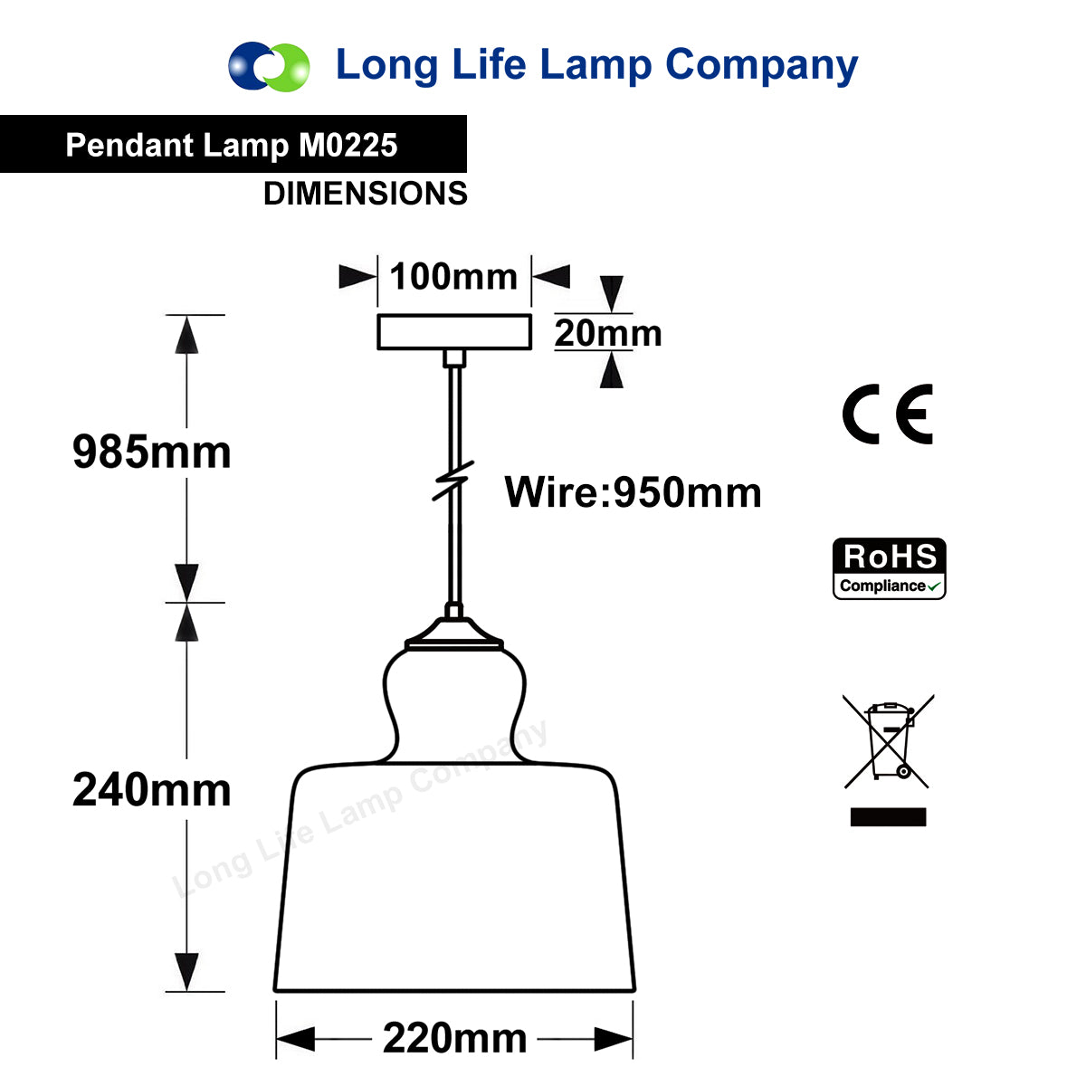 Modern Vintage Gold Glass Pendant Light Lamp M0225