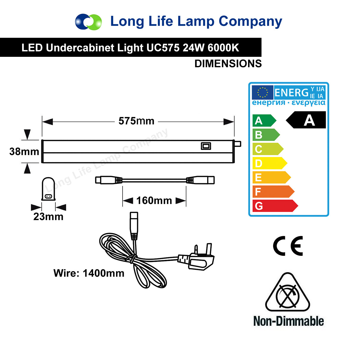 3 Pack 24W LED T5 Under Cabinet Light 6000K Cool White