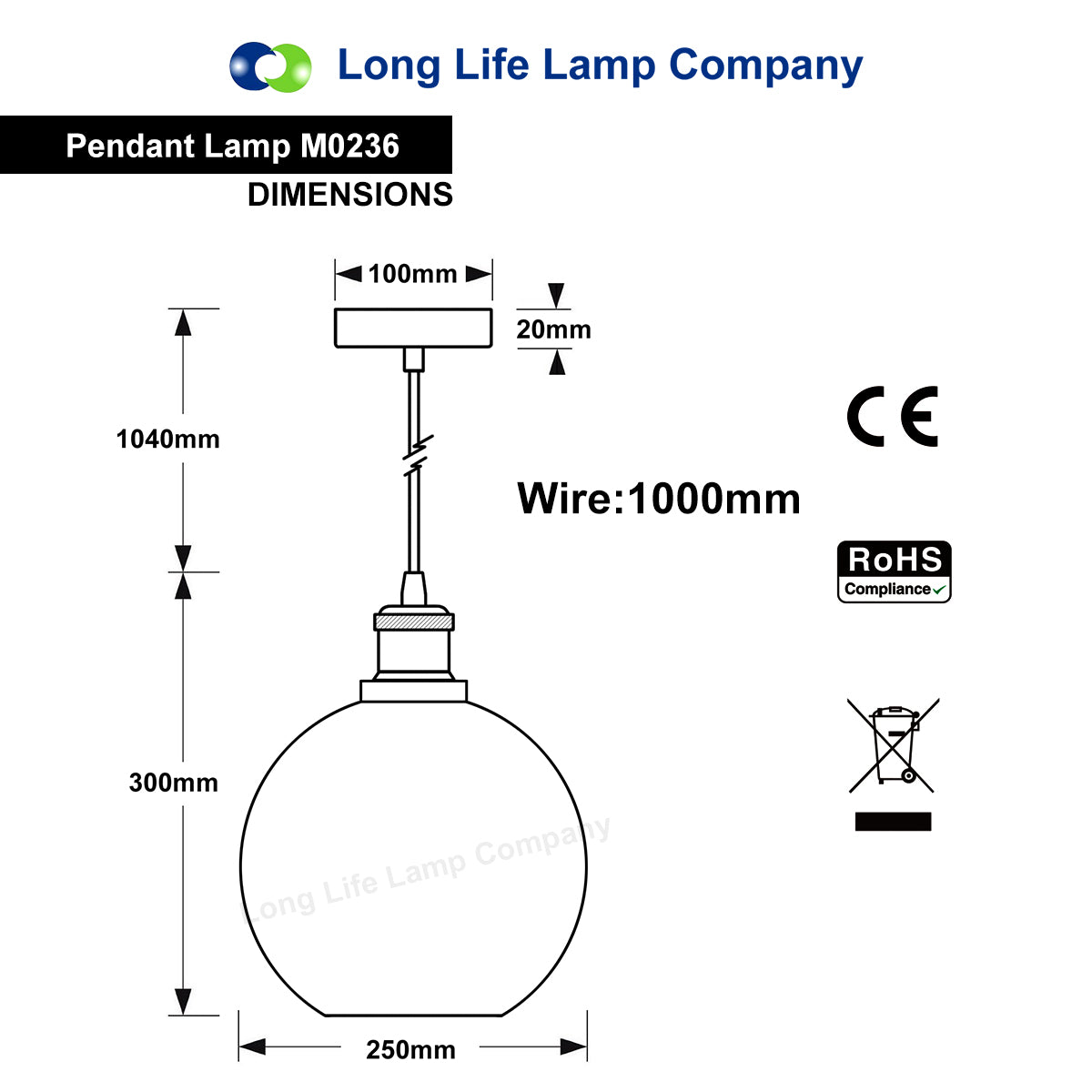 Modern Vintage Blue Glass Globe Ceiling Pendant Lamp M0236