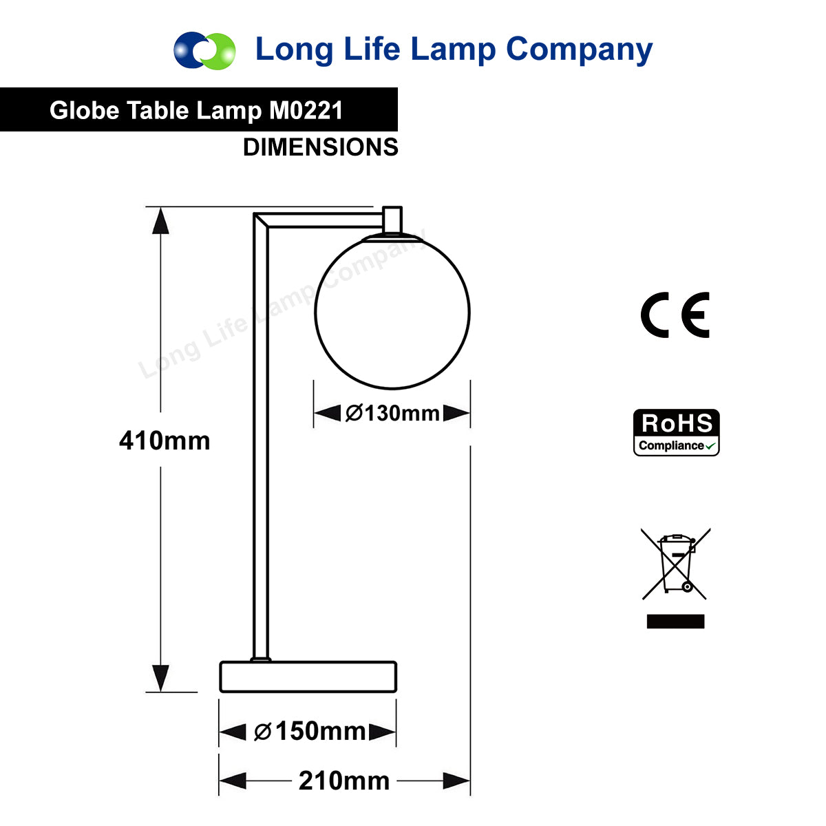 Modern Retro Opaque Globe Table Lamp - Free delivery on all orders