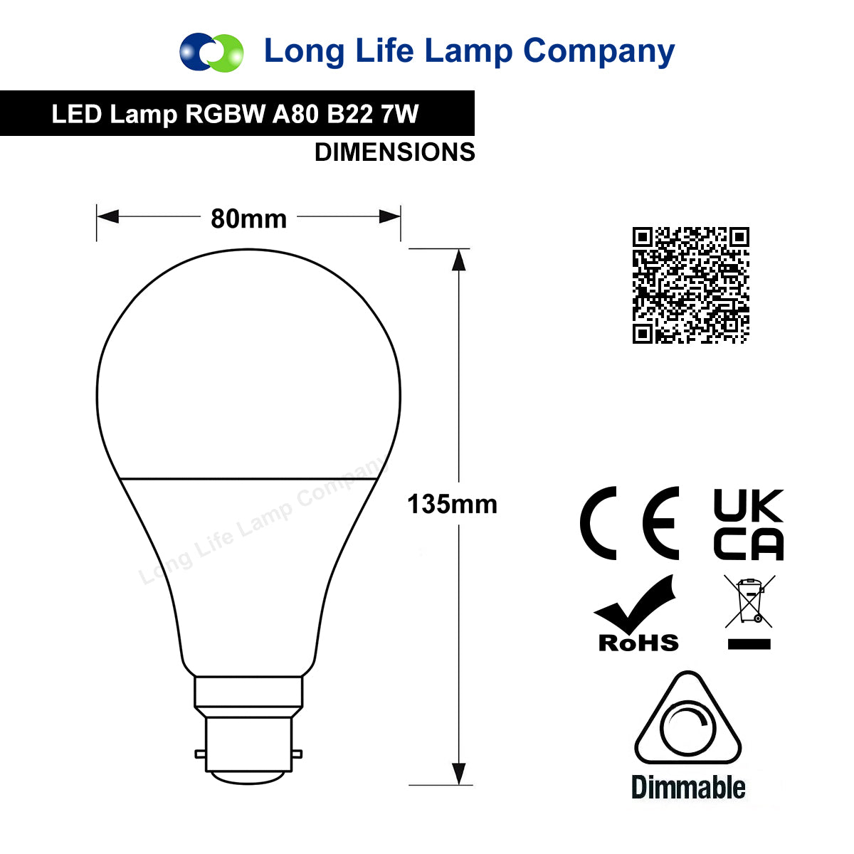 7w B22 RGB LED Colour Changing Light Bulb Remote Control High Brightness Built In Memory - Free delivery on all orders