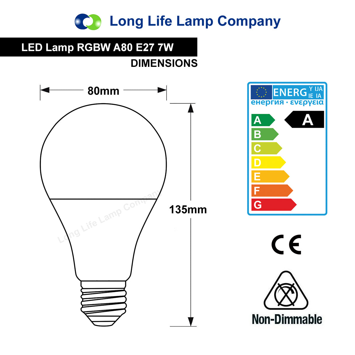 7w RGB LED Colour Changing Light Bulb Remote Control High Brightness Built in Memory E27
