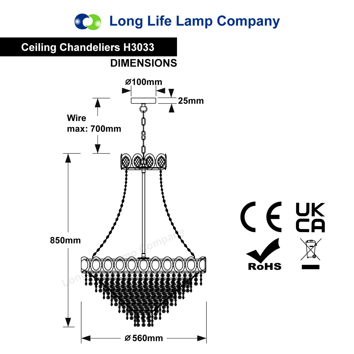 Large Ceiling Crystal Pendant Chandelier Suspended Chrome Frame Cascading Droplets
