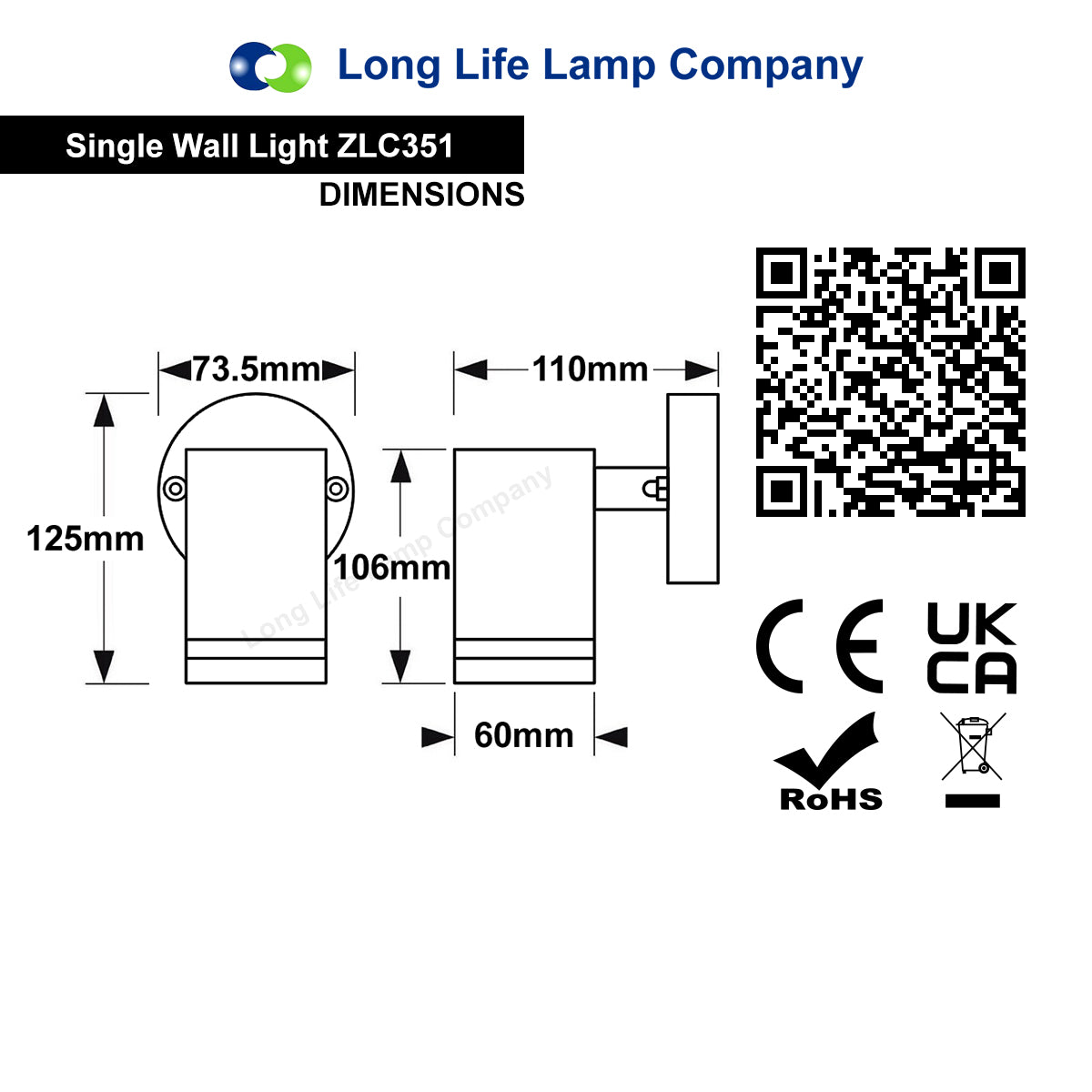 Single Outdoor Wall Light Stainless Steel Garden Light