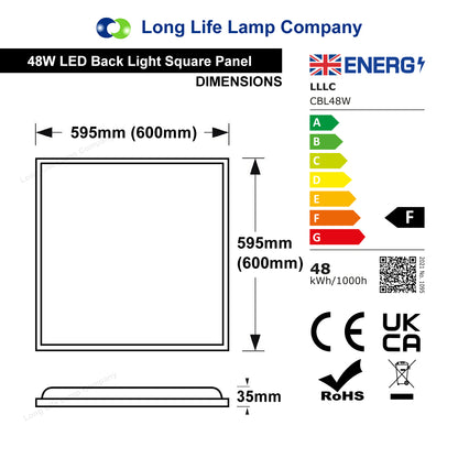 48W Ceiling Suspended Recessed LED Panel Light 600 X 600 Backlit 48W 5000LM