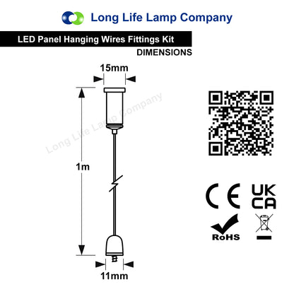 LED Panel Hanging Wires Fittings Kit for Suspended Ceiling Panels