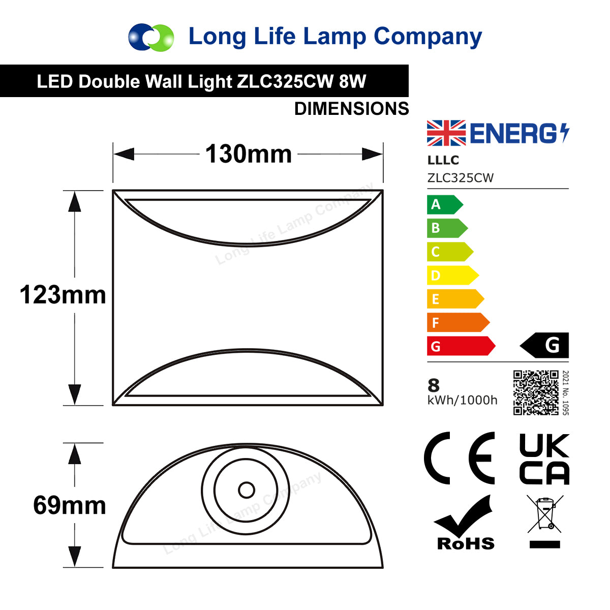 Modern LED Outdoor Wall Light Black Cool White