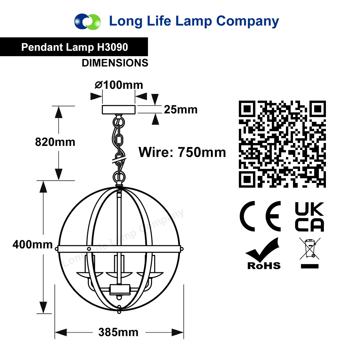 Industrial Ceiling 3 Light Globe Pendant Light Chrome Chained Lantern