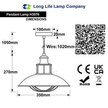 Industrial Ceiling Rustic Pendant Light Caged Lamp Shade Nautical Lantern
