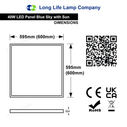 Dimmable 40w Sky With Sun LED Recessed Ceiling Panel 600 X 600 Cloud Scene With Dimmable Transformer