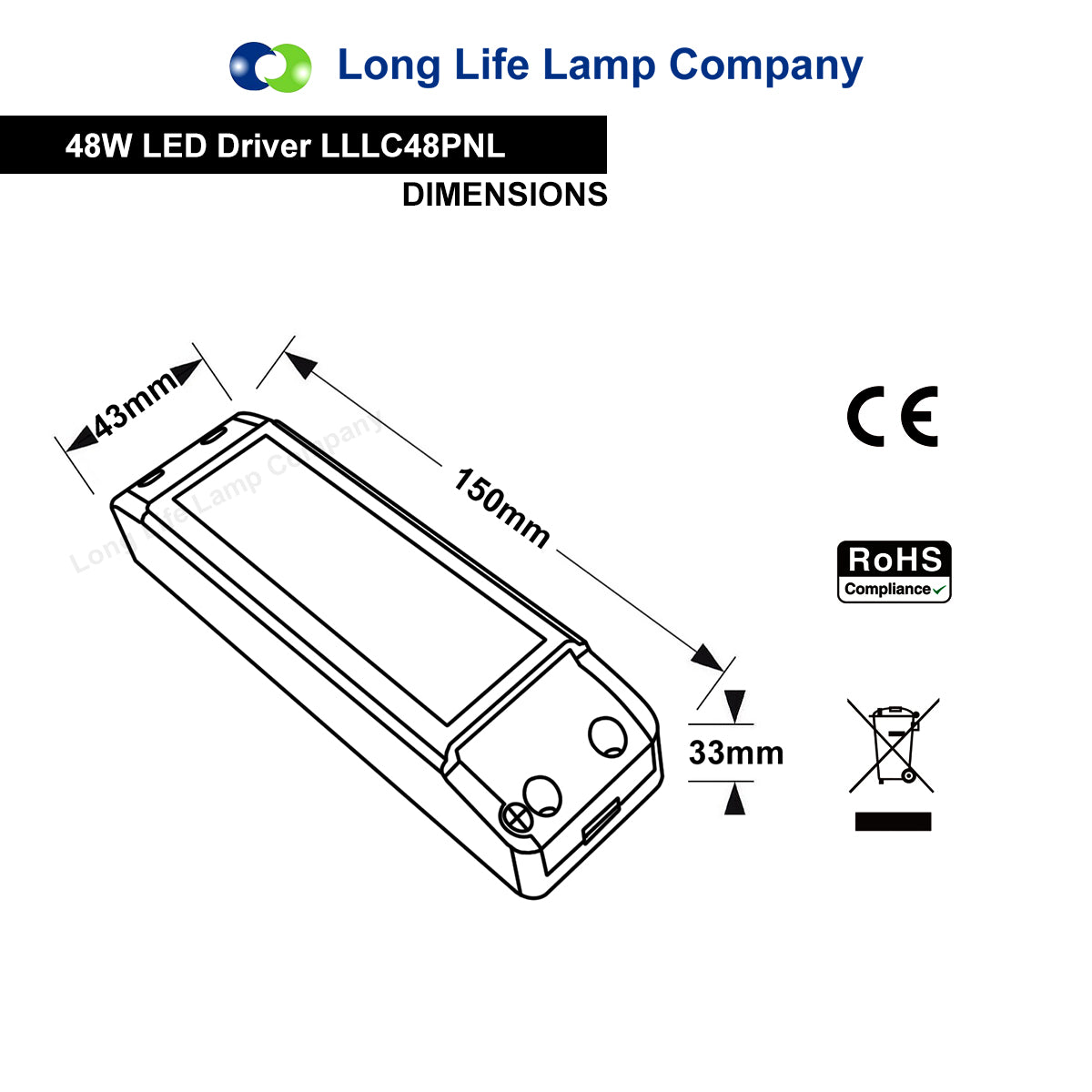 Replacement Driver For LED Panel 48W