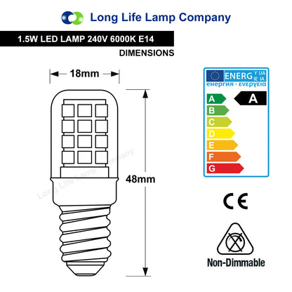 LED Fridge Bulb / Sewing Machine Bulb E14 - Free delivery on all orders