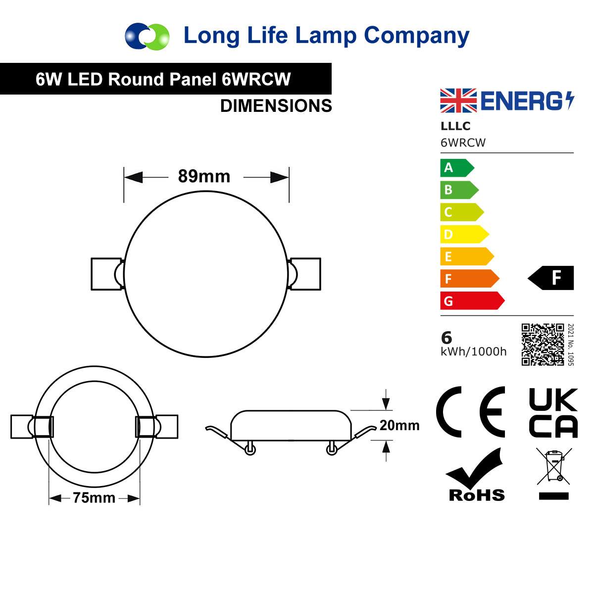 6W Round LED Panel Ceiling Light Spot Flush Mount - Free delivery on all orders