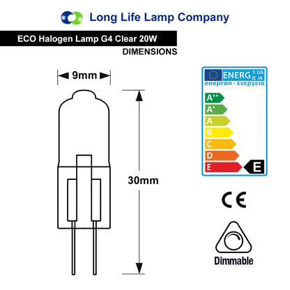 2 x ECO Energy Saving G4 Bulb 14w = 20w B Rated Energy