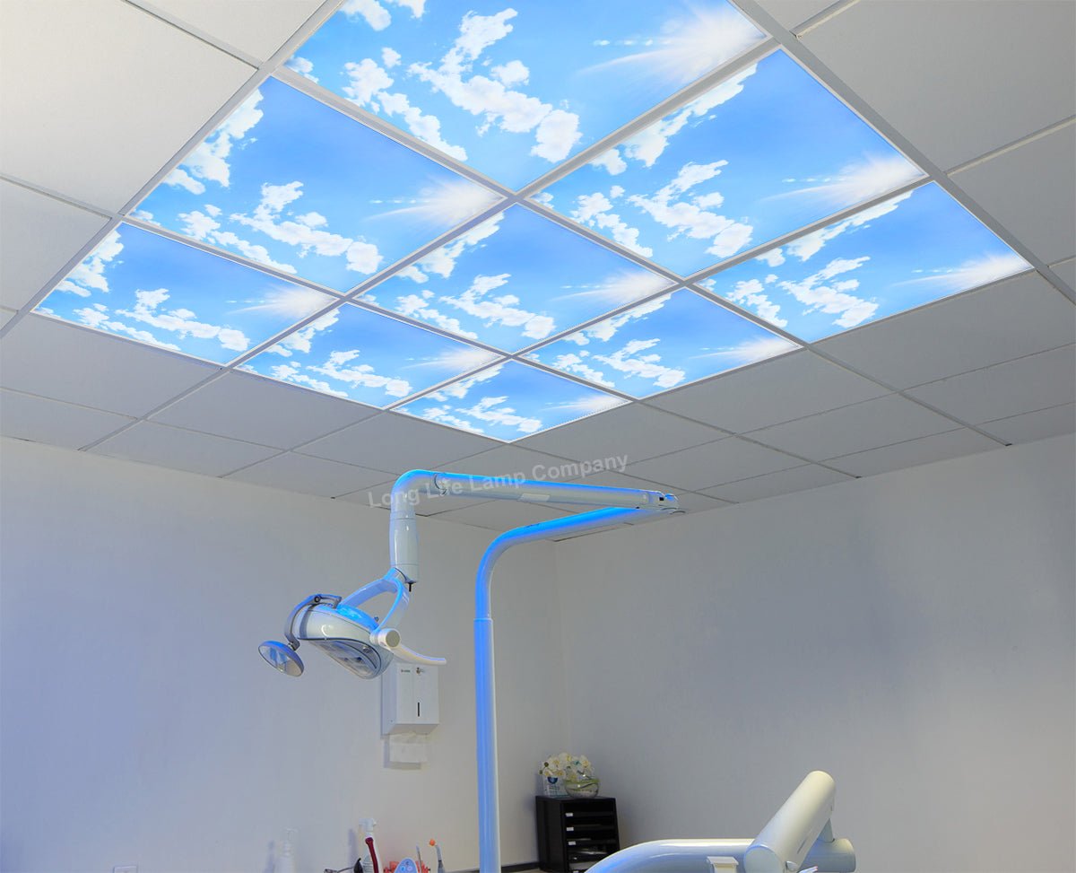 Dimmable 40w Sky With Sun LED Recessed Ceiling Panel 600 X 600 Cloud Scene With Dimmable Transformer - Energy Light Bulbs - Free delivery on all orders