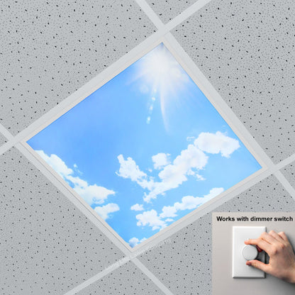 Dimmable 40w Sky With Sun LED Recessed Ceiling Panel 600 X 600 Cloud Scene With Dimmable Transformer - Energy Light Bulbs - Free delivery on all orders