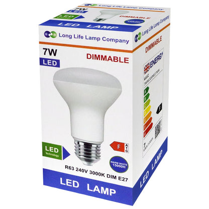 Dimmable 7W R63 LED Reflector Light Bulb 3000K E27 - Energy Light Bulbs - Free delivery on all orders