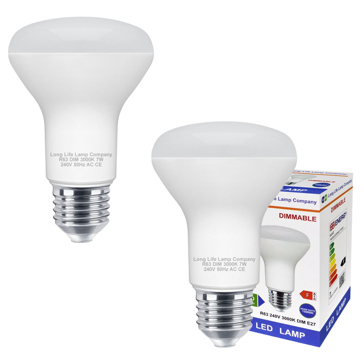 Dimmable 7W R63 LED Reflector Light Bulb 3000K E27 - Energy Light Bulbs - Free delivery on all orders