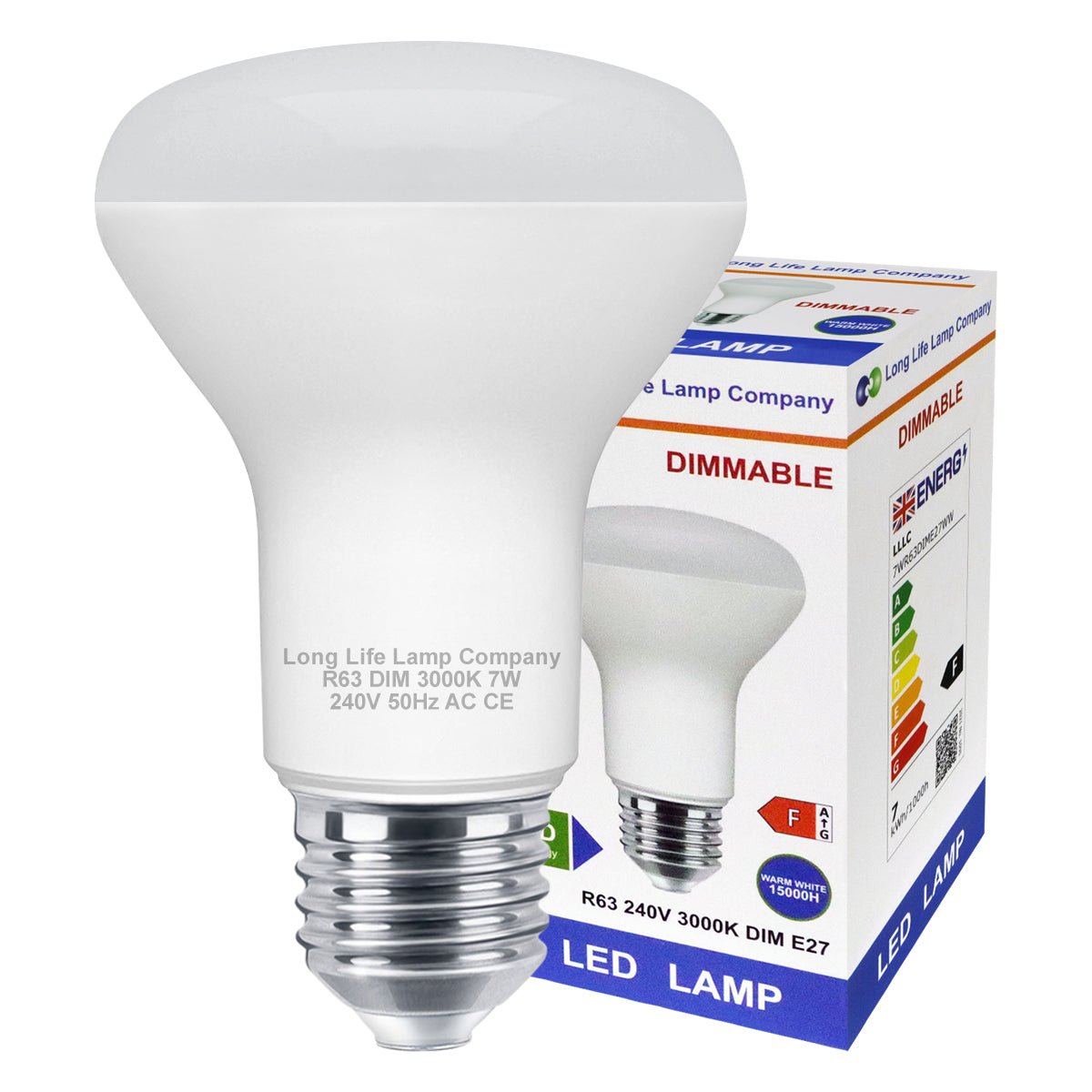 Dimmable 7W R63 LED Reflector Light Bulb 3000K E27 - Energy Light Bulbs - Free delivery on all orders