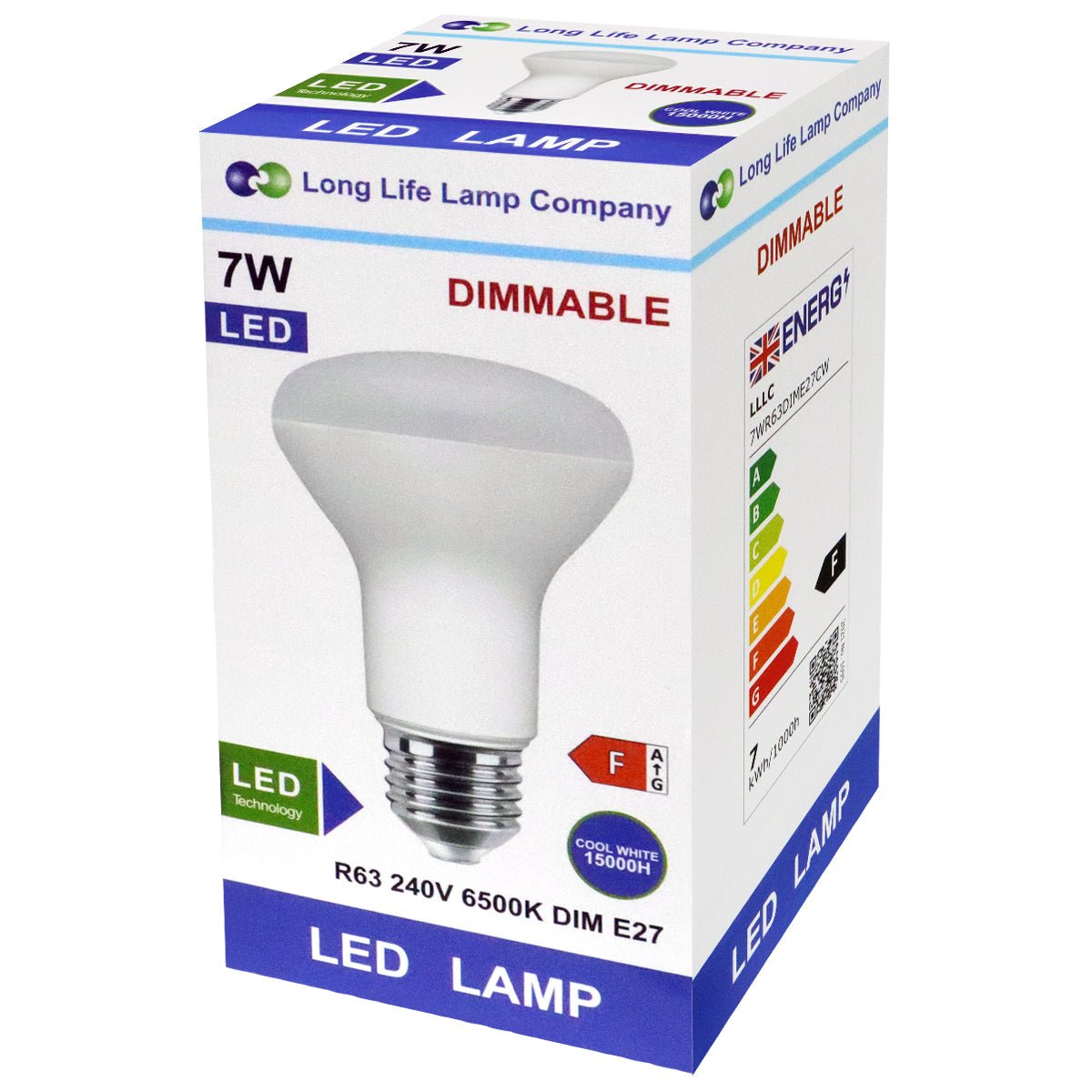 Dimmable 7W R63 LED Reflector Light Bulb 6500K E27 - Energy Light Bulbs - Free delivery on all orders