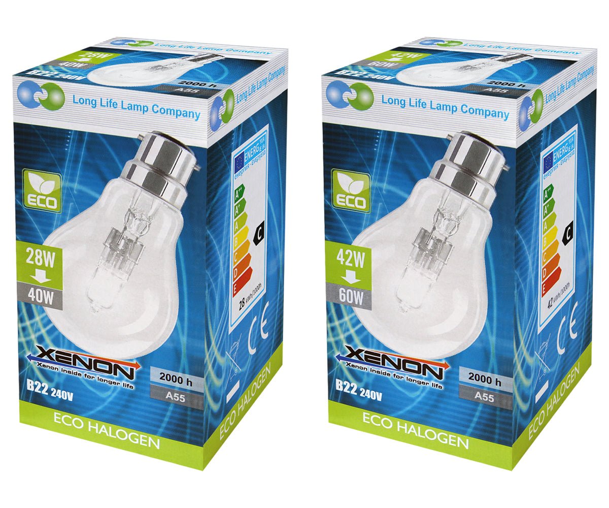 Dimmable GLS Halogen Energy Saving Light Bulbs B22 Cap 28w Or 42w - Energy Light Bulbs - Free delivery on all orders