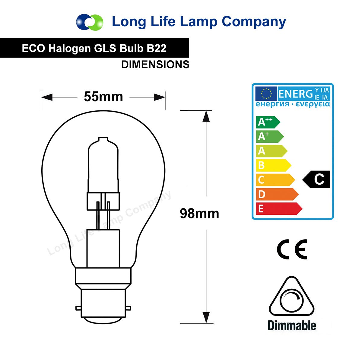 Dimmable GLS Halogen Energy Saving Light Bulbs B22 Cap 28w Or 42w - Energy Light Bulbs - Free delivery on all orders