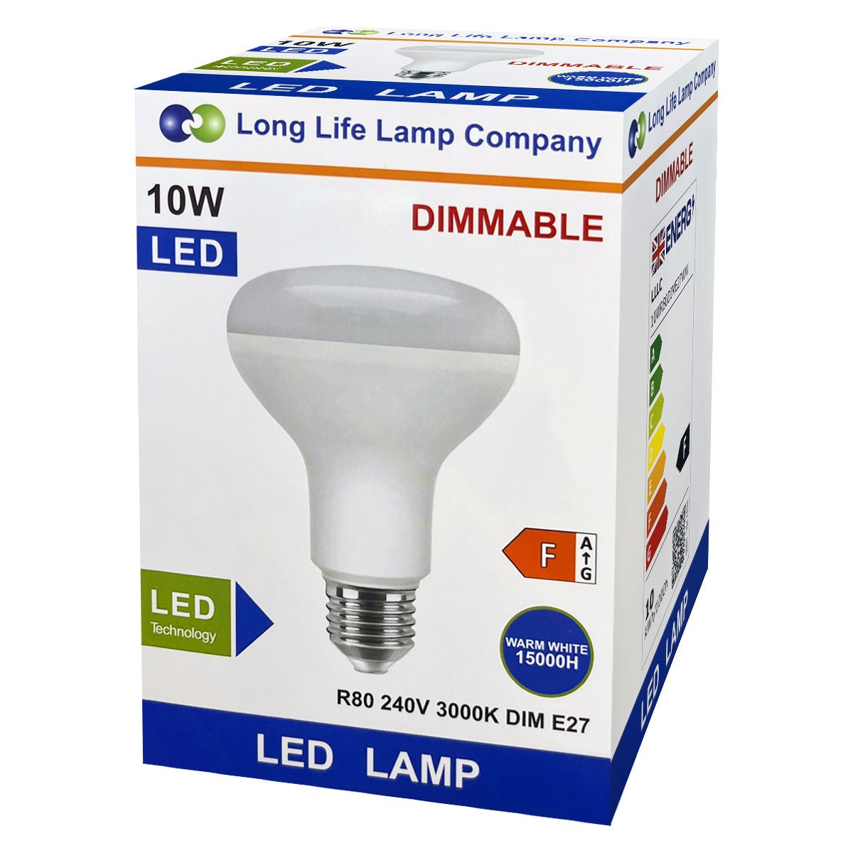 Dimmable R80 LED 10w E27 Replacment for Reflector 3000K - Energy Light Bulbs - Free delivery on all orders