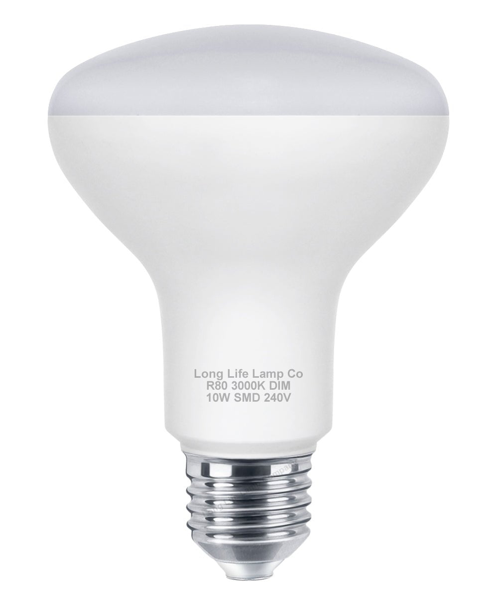 Dimmable R80 LED 10w E27 Replacment for Reflector 3000K - Energy Light Bulbs - Free delivery on all orders