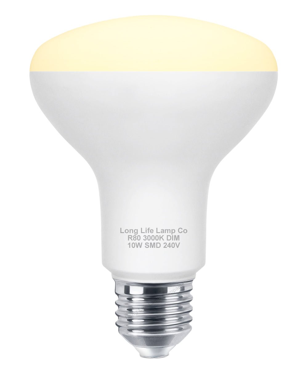 Dimmable R80 LED 10w E27 Replacment for Reflector 3000K - Energy Light Bulbs - Free delivery on all orders