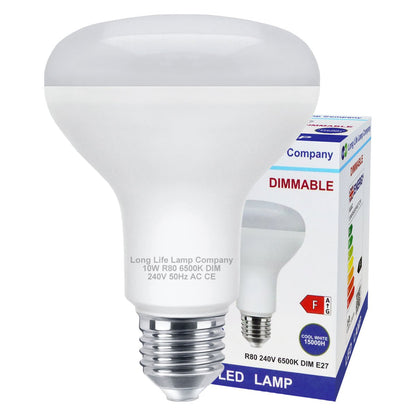 Dimmable R80 LED 10w E27 Replacment For Reflector 6500K - Energy Light Bulbs - Free delivery on all orders