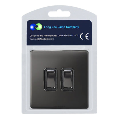 Double Light Switch 2 Gang 2 Way Black Nickel Wall Switch N304GME - Energy Light Bulbs - Free delivery on all orders