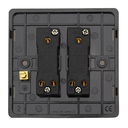 Double Light Switch 2 Gang 2 Way Black Nickel Wall Switch N304GME - Energy Light Bulbs - Free delivery on all orders