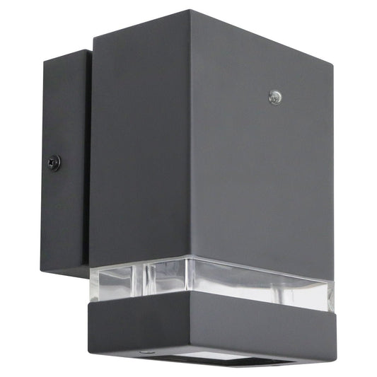 Downward Outdoor Dusk Till Dawn Wall Light IP44 Anthracite Black Automatic Sensor - Energy Light Bulbs - Free delivery on all orders
