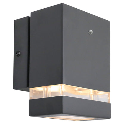 Downward Outdoor Dusk Till Dawn Wall Light IP44 Anthracite Black Automatic Sensor - Energy Light Bulbs - Free delivery on all orders