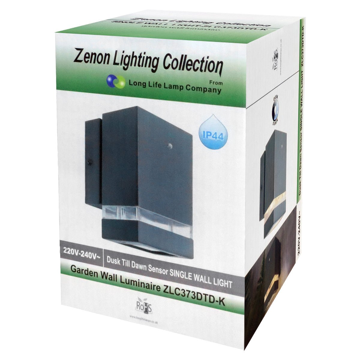Downward Outdoor Dusk Till Dawn Wall Light IP44 Anthracite Black Automatic Sensor - Energy Light Bulbs - Free delivery on all orders