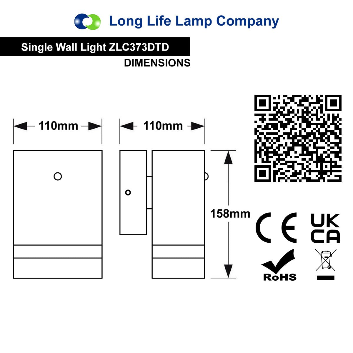 Downward Outdoor Dusk Till Dawn Wall Light IP44 Anthracite Black Automatic Sensor - Energy Light Bulbs - Free delivery on all orders