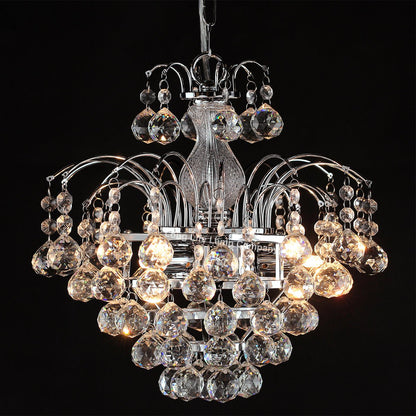 Droplet Fountain Crystal Chandelier Ceiling Pendant Light Reflect Chrome Finish and Real Crystals - Energy Light Bulbs - Free delivery on all orders