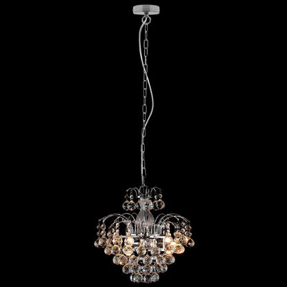 Droplet Fountain Crystal Chandelier Ceiling Pendant Light Reflect Chrome Finish and Real Crystals - Energy Light Bulbs - Free delivery on all orders