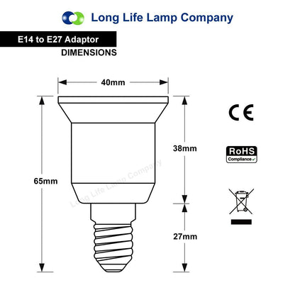 E14 to E27 Light Bulb Base Socket Converter Adaptor - Energy Light Bulbs - Free delivery on all orders