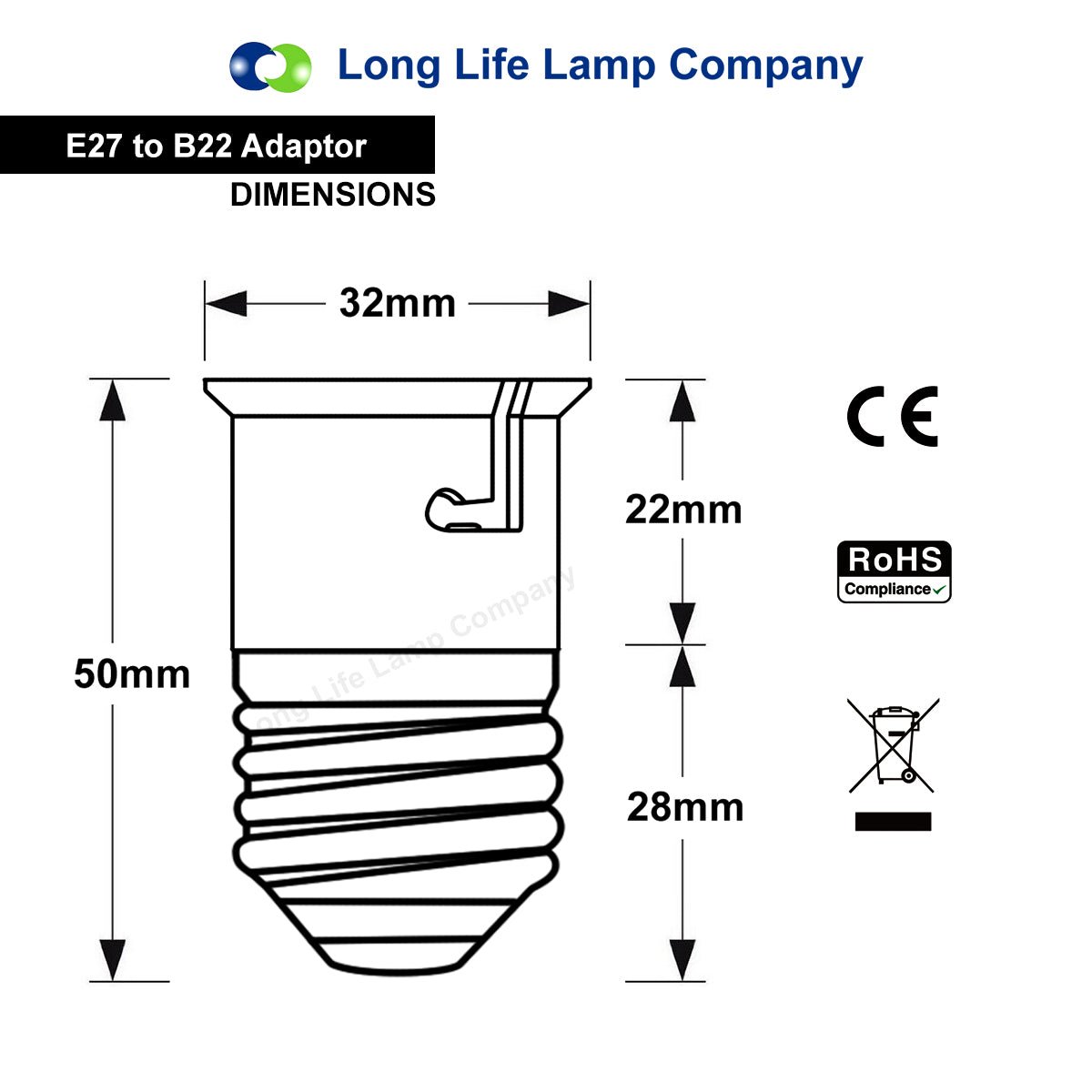 E27 To B22 Lamp Light Bulb Base Socket Converter Adaptor - Energy Light Bulbs - Free delivery on all orders