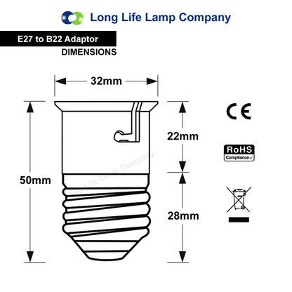E27 To B22 Lamp Light Bulb Base Socket Converter Adaptor - Energy Light Bulbs - Free delivery on all orders